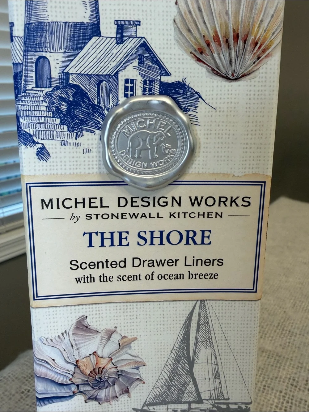 Michel Design Works The Shore Scented Drawer Liners, 6 sheets, new in box